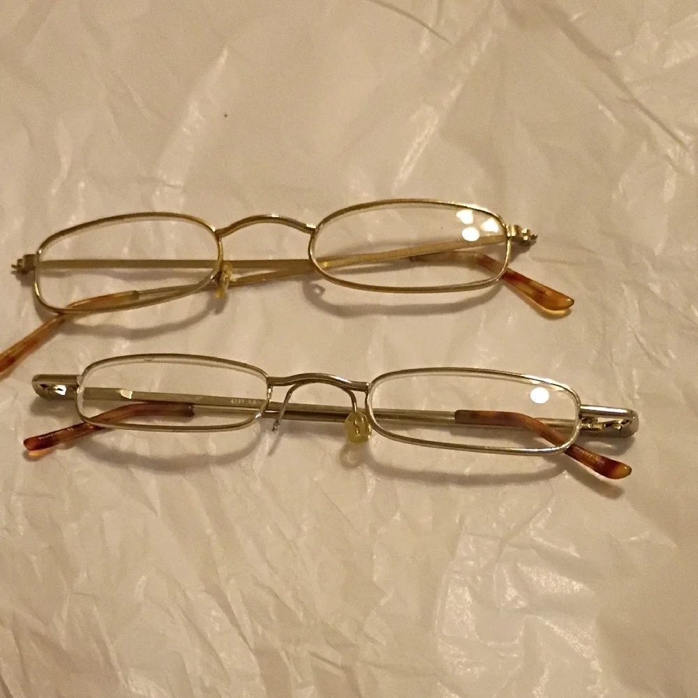 Gold and Brown Rectangular Glasses